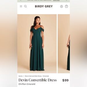 Birdy Grey Chiffon Emerald Devin Convertible
